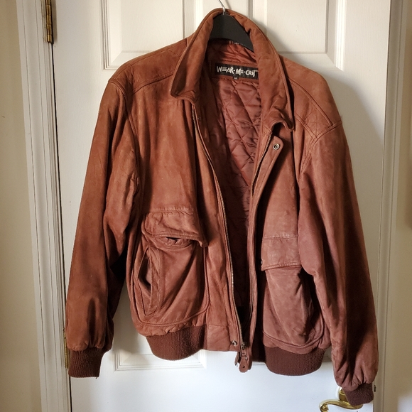 Men's Brown SUEDE lined jacket- Bomer style - Picture 2 of 9